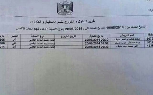 An alleged death certificate for Hamas leader Muhammad Deif (photo credit: Courtesy) An alleged death certificate for Hamas leader Muhammad Deif (photo credit: Courtesy)