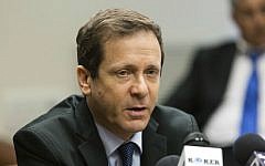 Labor Party leader Isaac Herzog speaks during a party meeting in the Israeli parliament, July 28, 2014. (photo credit: Flash90)