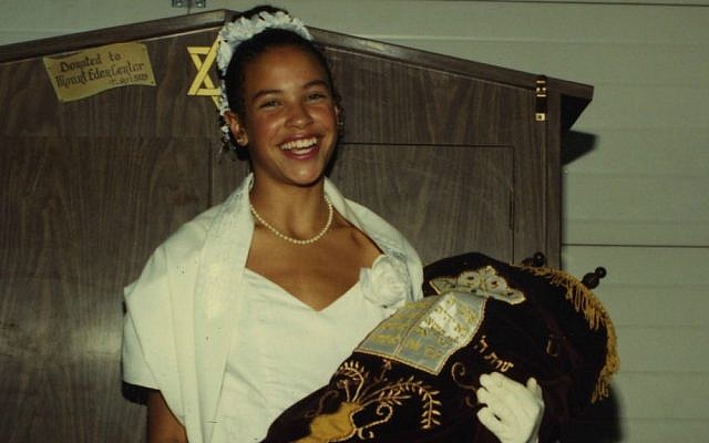 Lacey Schwart'z bat mitzvah. Her film 'Little White Lie' tells of her discovery in adulthood that her father was black. (JTA)