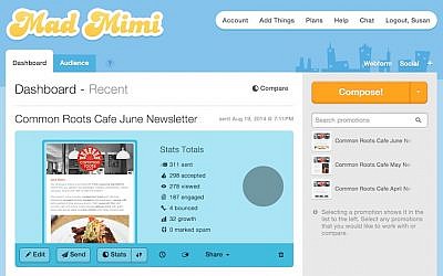 View of the Mad Mimi design dashboard interface (Photo credit: Courtesy)