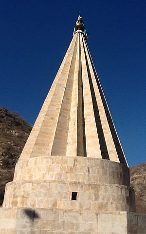 A Yazidi temple in the holy city of Lalish (photo credit: Lazar Berman/Times of Israel)