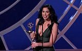 Comedienne Sarah Silverman received an Emmy for her HBO comedy special 'Sarah Silverman: We are Miracles.' (photo credit: YouTube screen capture)