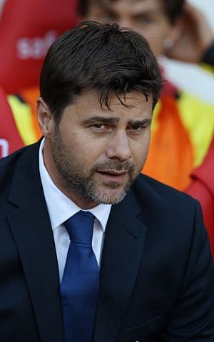 Tottenham Hotspur's Argentinian head coach Mauricio Pochettino looks on during the English Premier League football match between Sunderland and Tottenham Hotspur at the Stadium of Light in Sunderland on September 13, 2014. The match ended in a 2-2 draw. (photo credit:AFP/Lindsey Parnaby)