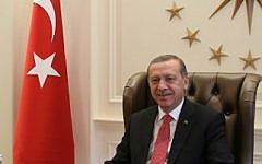 Turkey's President Recep Tayyip Erdogan on September 8, 2014 (photo credit: AFP/Kayhan Ozer/Presidential Press Office/Handout)