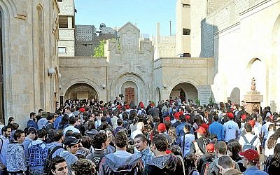 Pilgrims at the Der Zor Armenian Genocide memorial church, which was reportedly destoryed by Islamic State fighters (photo credit: Wikimedia commons, CC BY-SA 2.0, Preacher lad)