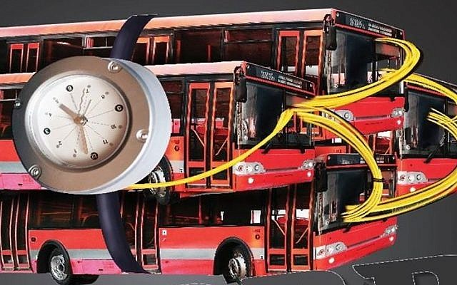 Buses depicted as ticking time bombs in an effort to scare settlers away from riding buses with Arabs. (Shomron Settlers' Council, Facebook) Buses depicted as ticking time bombs in an effort to scare settlers away from riding buses with Arabs. (Shomron Settlers' Council, Facebook)