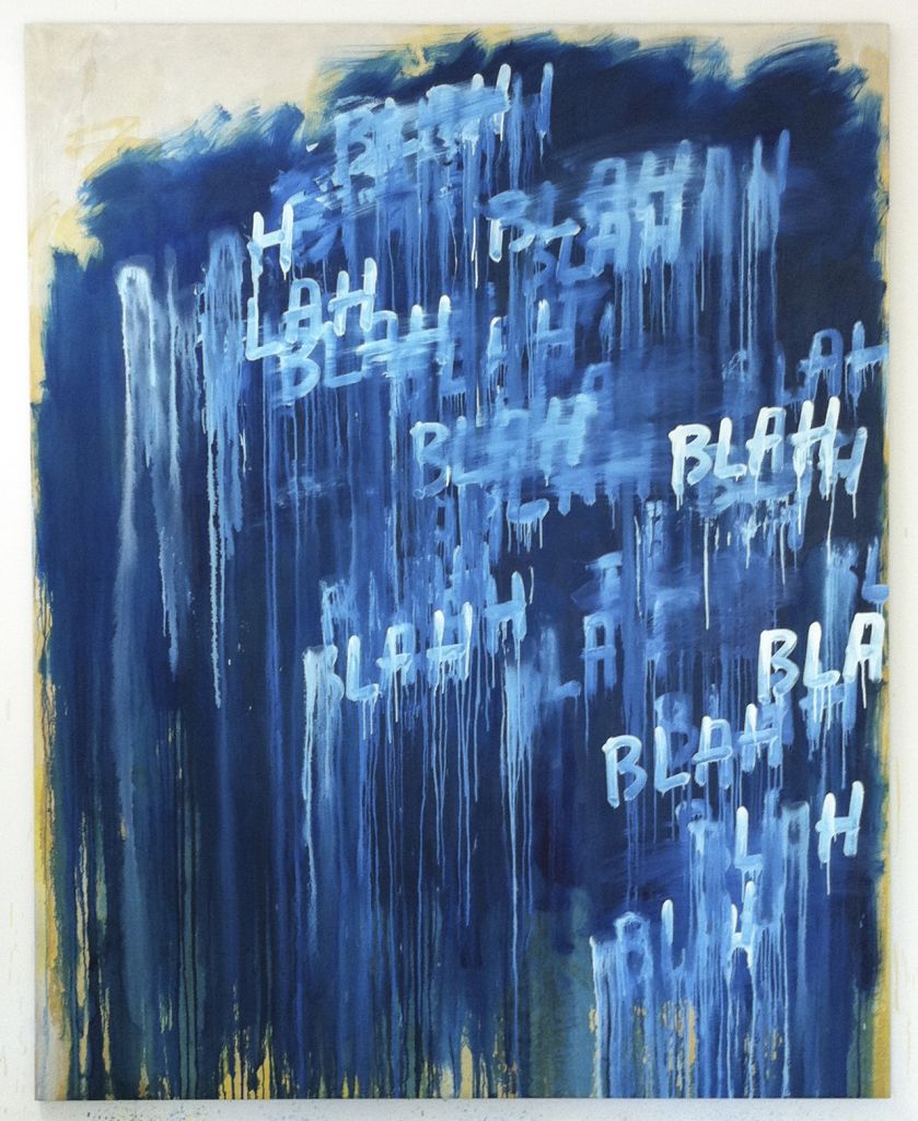 Mel Bochner, 'Blah, Blah, Blah,' 2011-2012, oil on canvas, 100 x 80 in. (254 x 203.2 cm). (Private collection.  Artwork © Mel Bochner.)