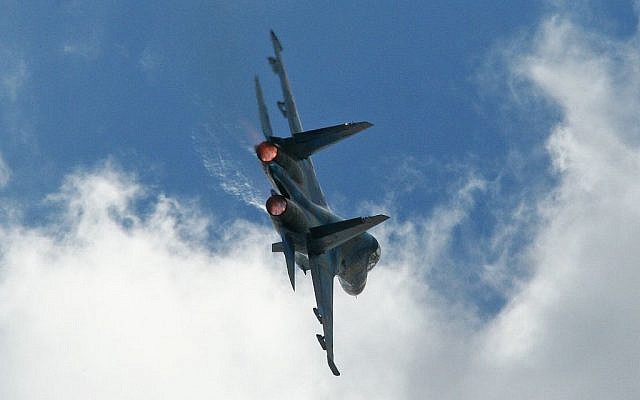 A Sukhoi Su-27UB Flanker-C seen in Poland in 2013. (photo credit: CC BY-SA Alan Wilson, Flickr) A Sukhoi Su-27UB Flanker-C seen in Poland in 2013. (photo credit: CC BY-SA Alan Wilson, Flickr)