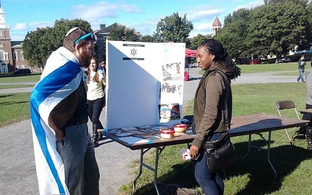 Illustrative: Hillel activists at the Dartmouth campus in September 2014. (courtesy) Illustrative: Hillel activists at the Dartmouth campus in September 2014. (courtesy)