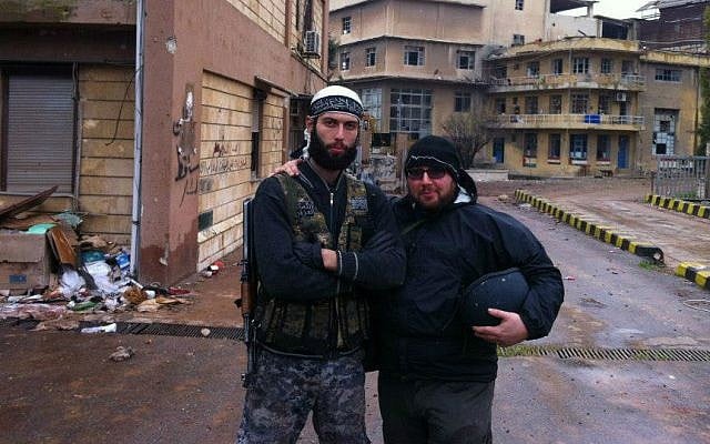 Journalist Steven Sotloff (right) in Syria, 2012 (photo credit: Facebook/Oren Kessler)