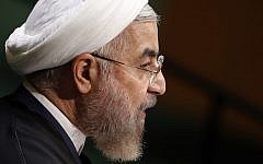 Iranian President Hassan Rouhani addresses the 69th session of the United Nations General Assembly, Thursday, Sept. 25, 2014. (AP/Jason DeCrow)