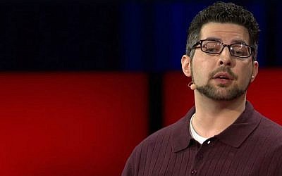 Author and tolerance promoter Zak Ebrahim at a TED conference in 2014. (screen capture: YouTube/TED)