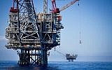 Gas rigs in the Tamar field, off the coast of Israel, in June 2014. (Moshe Shai/Flash90)