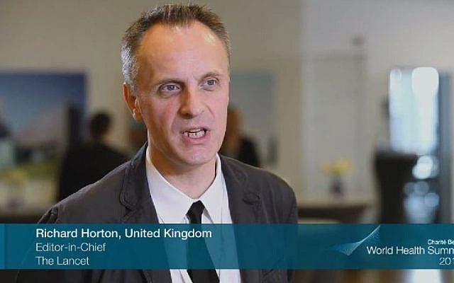 Richard Horton, editor of the British medical journal The Lancet. (screen capture: YouTube/World Health Summit) Richard Horton, editor of the British medical journal The Lancet. (screen capture: YouTube/World Health Summit)