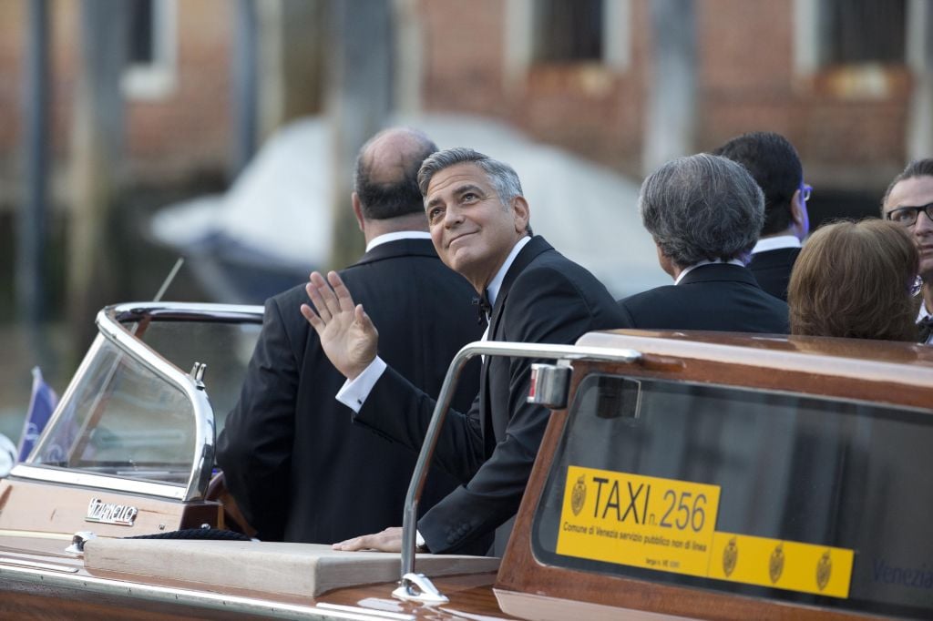 George Clooney on his way to marry Amal Alamuddin, in Venice, Italy, Saturday, Sept. 27, 2014. (photo credit: AP Photo/Andrew Medichini) George Clooney on his way to marry Amal Alamuddin, in Venice, Italy, Saturday, Sept. 27, 2014. (photo credit: AP Photo/Andrew Medichini)