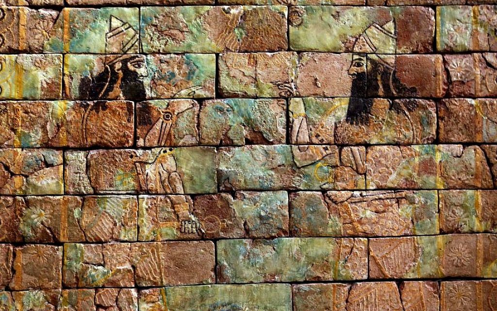 This Monday, Sept. 15, 2014 photo shows glazed bricks displayed at the Iraqi National Museum in Baghdad. (AP Photo/Hadi Mizban)