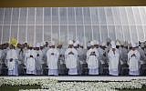 Priests and Bishops take part during a beatification ceremony in Madrid, Spain, Saturday Sept. 27, 2014 (photo credit: AP/Santi Palacios)