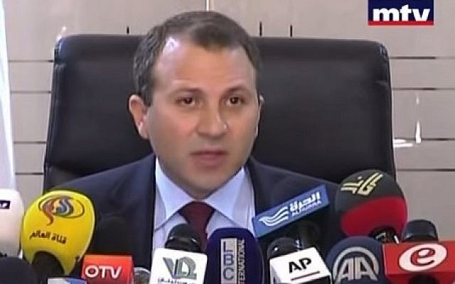 Lebanese Foreign Minister Gebran Bassil. (Youtube screenshot) Lebanese Foreign Minister Gebran Bassil. (Youtube screenshot)