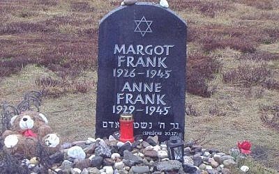Symbolic grave for Anne and Margot Frank at Bergen-Belsen, where the sisters perished in March of 1945 (photo credit: public domain) Symbolic grave for Anne and Margot Frank at Bergen-Belsen, where the sisters perished in March of 1945 (photo credit: public domain)