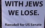 Screenshot from a YouTube video from the Robert Ransdell For United States Senate Campaign Kentucky.