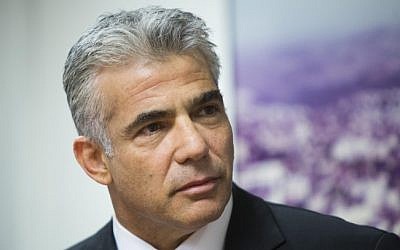 Yair Lapid on September 7, 2014. (photo credit: Yonatan Sindel/Flash90)