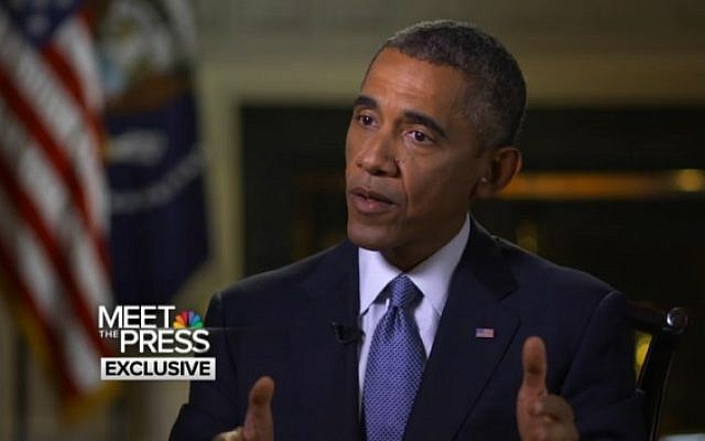 President Barack Obama on NBC's 'Meet the Press' (photo credit: NBC, screen capture)