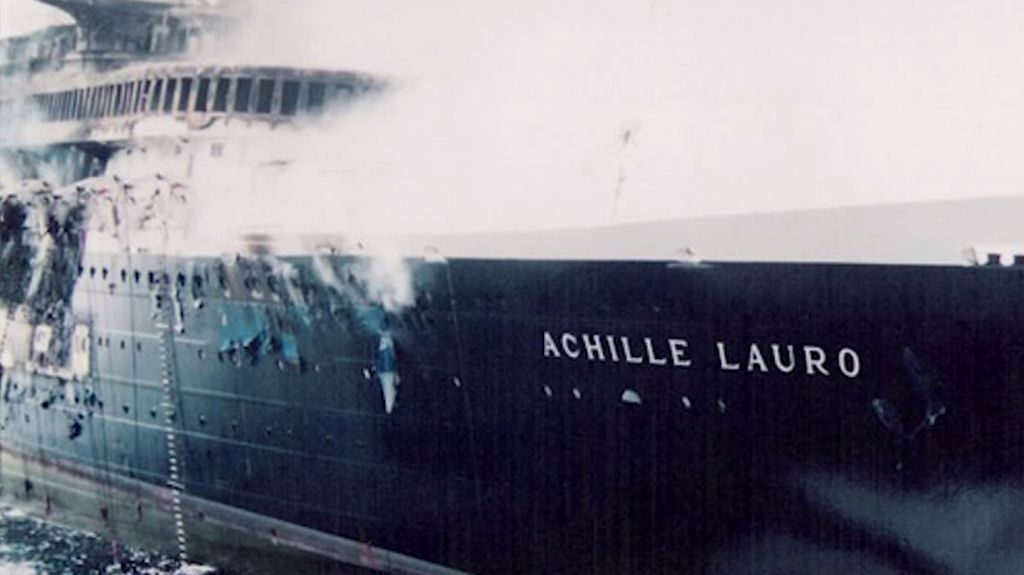 Italian cruise ship Achille Lauro was hijacked in 1985 by Palestinian terrorists who murdered of Jewish passenger Leon Klinghoffer. (YouTube screenshot)