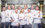 The ten celebrity student chefs in the kitchen of Keshet's latest reality cooking show (Courtesy Keshet)