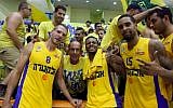 Members of Maccabi Tel Aviv after a recent game (photo credit: Udi Chitayat/Courtesy Maccabi Tel Aviv)