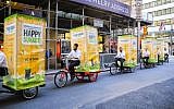 Chabad Pedi-Sukkahs on the move in New York. (Courtesy)