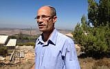 Etzion Regional Council head Davidi Perl, October 6, 2014 (Elhanan Miller/Times of Israel)
