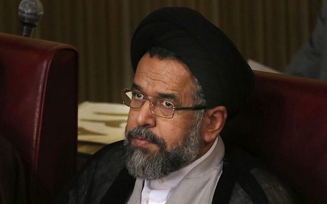 Iranian Intelligence Minister Mahmoud Alavi in Tehran, Iran, March 4, 2014 (AP/Vahid Salemi)