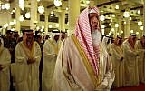 In this Sept. 9, 2010 file photo, Grand Mufti of Saudi Arabia, and head of the Council of Senior Religious Scholars, Sheik Abdul-Aziz Al-Sheik, prays at the Imam Turki bin Abdullah mosque in Riyadh, Saudi Arabia (AP/Hassan Ammar)