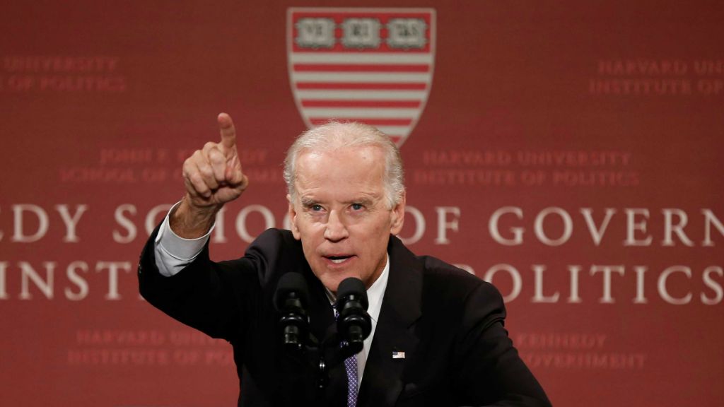 Vice President Joe Biden speaks to students, faculty and staff at Harvard University's Kennedy School of Government in Cambridge, Massachusetts, Thursday, Oct. 2, 2014. (AP Photo/Winslow Townson) Vice President Joe Biden speaks to students, faculty and staff at Harvard University's Kennedy School of Government in Cambridge, Massachusetts, Thursday, Oct. 2, 2014. (AP Photo/Winslow Townson)