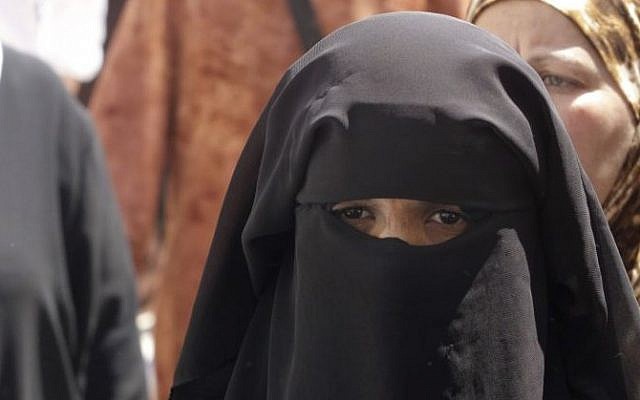 Illustrative: Muslim woman in a face veil in Jerusalem's Old City, 12 September 2008. (Kobi Gideon/FLASH90) Illustrative: Muslim woman in a face veil in Jerusalem's Old City, 12 September 2008. (Kobi Gideon/FLASH90)