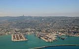An aerial view of the Haifa Port, northern Israel, June 14, 2014. (Shay Levi/Flash90)