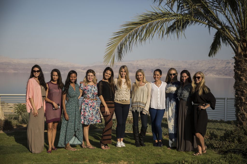 The beauty queens, from all over the US, traveled Israel north to south (photo credit: Hadas Parush/Flash 90)