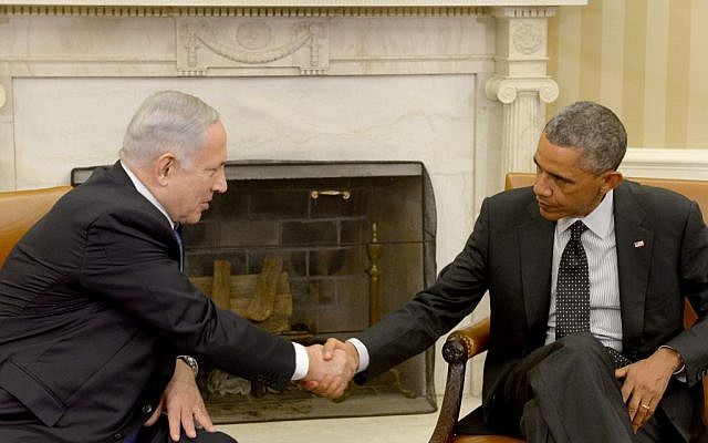 Prime Minister Benjamin Netanyahu, left, meets with US president Barack Obama, at the White House, Washington DC on October 01, 2014. (Avi Ohayon/GPO) Prime Minister Benjamin Netanyahu, left, meets with US president Barack Obama, at the White House, Washington DC on October 01, 2014. (Avi Ohayon/GPO)