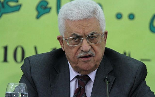 Palestinian Authority President Mahmoud Abbas delivers a statement at a conference in the West Bank town of Ramallah on October 18, 2014. (photo credit: Flash90)