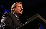 Chris Christie speaking in Clive, Iowa, on Saturday, October 25, 2014. (Photo credit: AP/The Des Moines Register, Bryon Houlgrave)