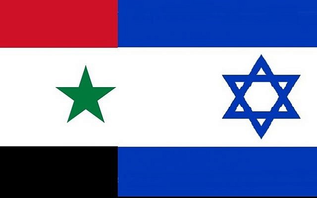Flags of Israel and Syria Flags of Israel and Syria