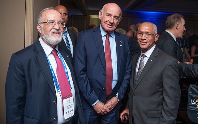 (L to R) Professor Isaac Ben-Israel, head of the Israel Space Agency; Minister of Science Yaakov Peri; NASA Chairman Charles F. Bolden (Photo credit: Ben Kattan) (L to R) Professor Isaac Ben-Israel, head of the Israel Space Agency; Minister of Science Yaakov Peri; NASA Chairman Charles F. Bolden (Photo credit: Ben Kattan)