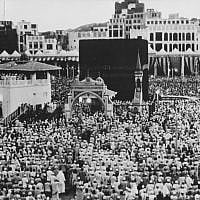 In this Sept. 24, 1951 file photo, thousands of Muslims perform the Hajj pilgrimage in Mecca, Saudi Arabia. (photo credit: AP)