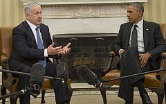 President Barack Obama meets with Israeli Prime Minister Benjamin Netanyahu in the Oval Office of the White House in Washington, Wednesday, Oct. 1, 2014.  (photo credit: AP Photo/Pablo Martinez Monsivais)