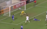 Israel scores its first goal in a 2:1 UEFA European Championship qualifier in Nicosia on October 10, 2014 (YouTube screenshot)