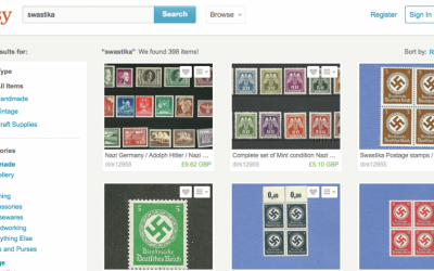 Stamps from Nazi Germany for sale on Etsy website (screen capture: Etsy.com)