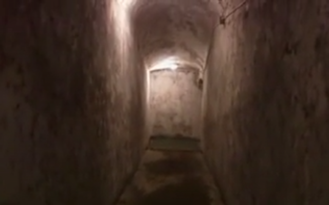 Interior shot of Mussolini's air raid shelter (screen capture: YouTube) Interior shot of Mussolini's air raid shelter (screen capture: YouTube)