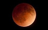 The lunar eclipse over Los Angeles on the first night of Passover, April 14, 2014. (Anthony Cook, courtesy of Griffith Observatory)