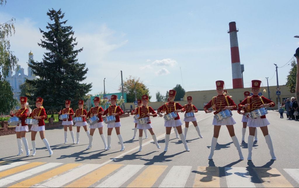 An all-female marching band greets Limmud FSU delegates in Glubokoe, Belarus, Sept. 11, 2014. (Cnaan Liphshiz/JTA) An all-female marching band greets Limmud FSU delegates in Glubokoe, Belarus, Sept. 11, 2014. (Cnaan Liphshiz/JTA)