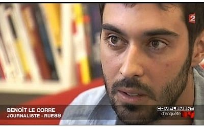 Benoit le Corre during an interview last month for France 2. (YouTube/JTA)